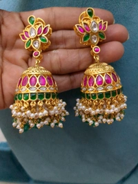 Party Wear Jadua Kundan Jumkies  - Vz