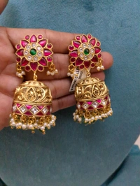 Premium Jadua Kundan Jumkies  - Vz