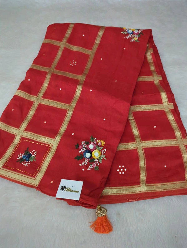 Pure Crepe Designer  - orange