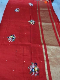 Pure Crepe Designer  - orange