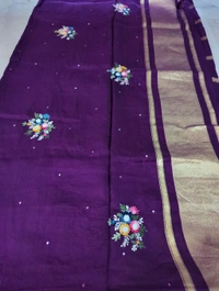 Pure Crepe Designer  - Purple