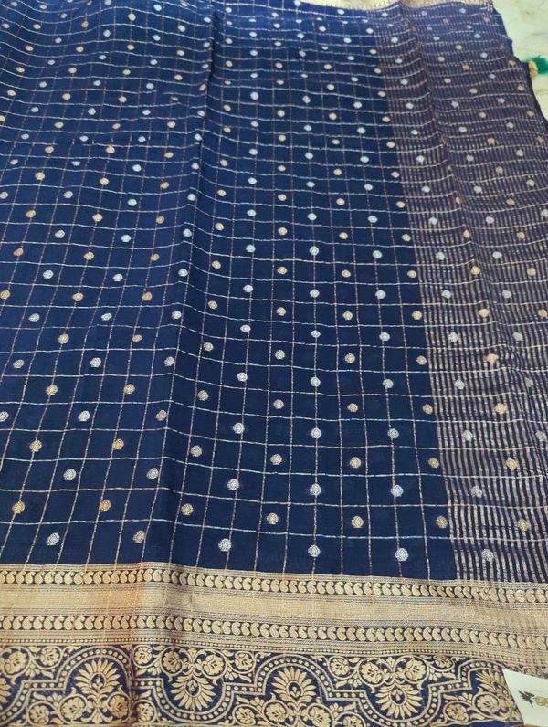 Pure Chinnon Check's  - Navy Blue