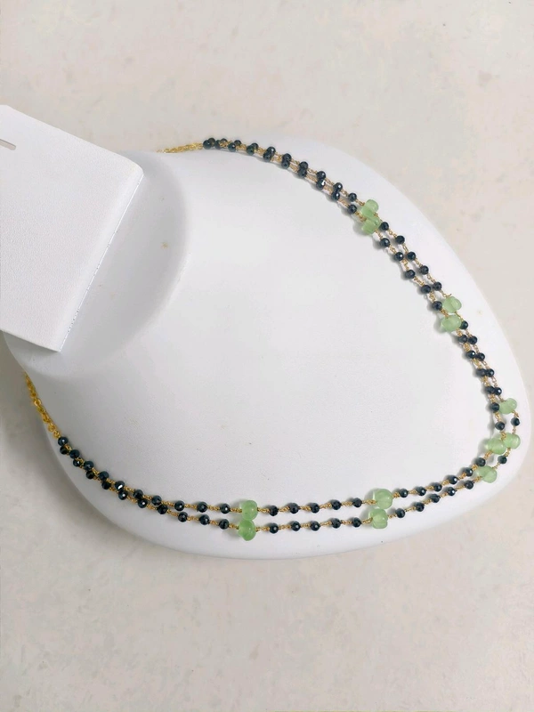 Black Cz's With Pumpkin Beads