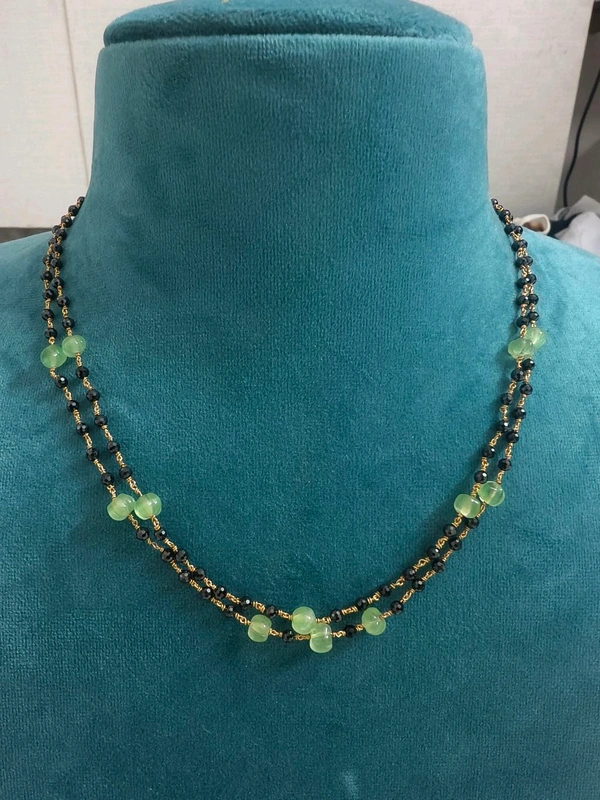 Black Cz's With Pumpkin Beads