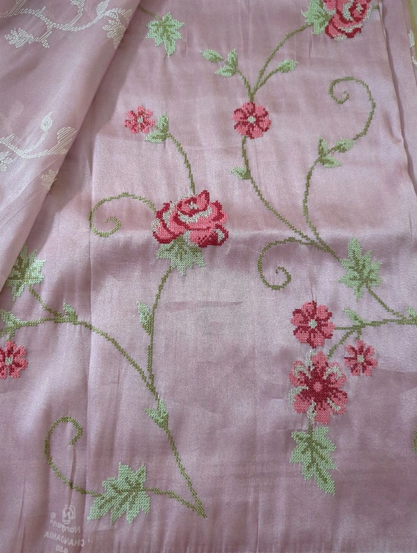 Pure Tissue Embroidery  - Fuchsia Pink