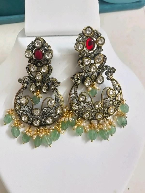 Victorian Big Size Chandbalis - Red, HD