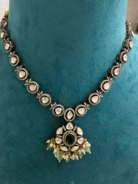 Victorian With Mossanites Neckset - Green