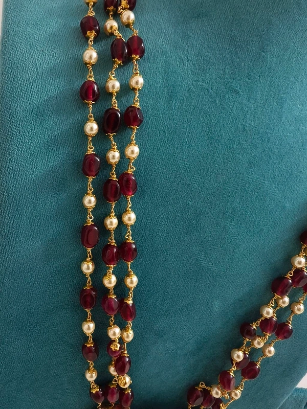 Handmade Beads Mala With Victorian , Krishna Pendant And Earrings 