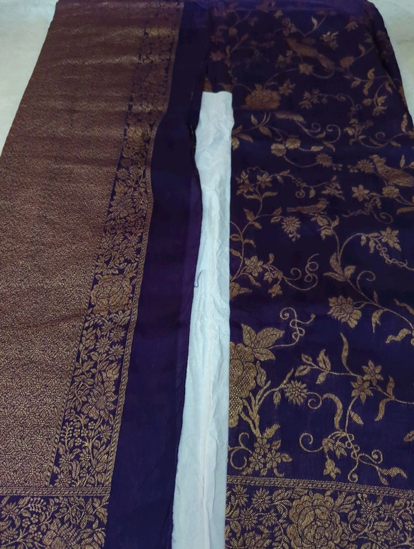 Pure Tusser Georgette  - Pigment Indigo