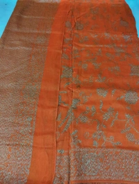 Pure Tusser Georgette  - orange