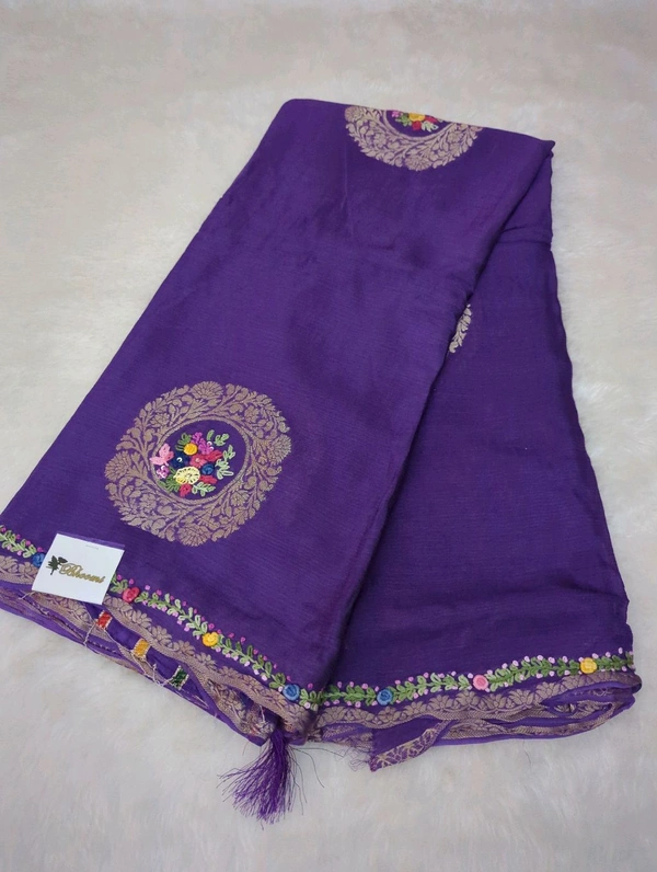 Pure Chiffon Chinnon Handwork  - Heliotrope
