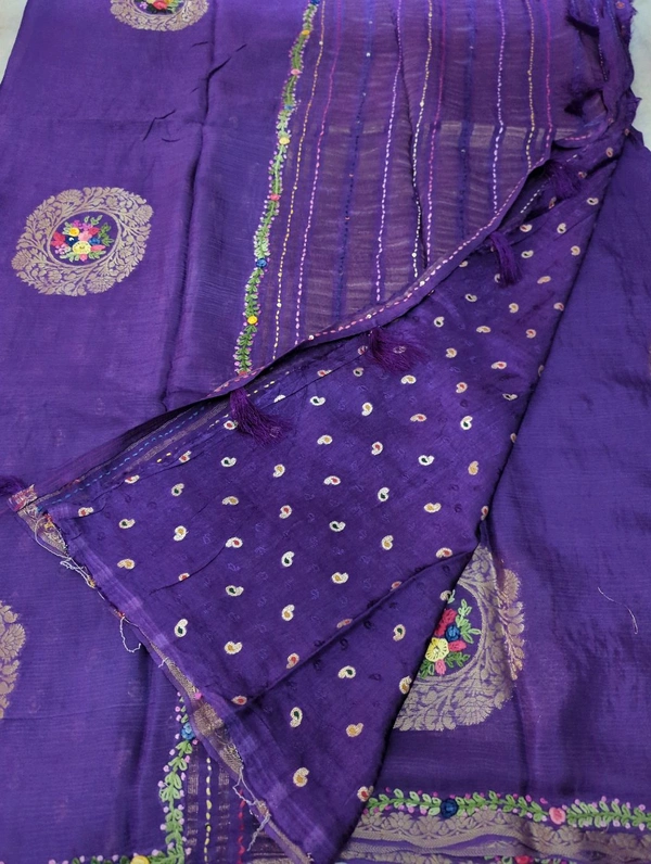 Pure Chiffon Chinnon Handwork  - Heliotrope
