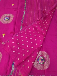 Pure Chiffon Chinnon Handwork  - pink