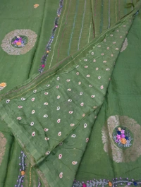 Pure Chiffon Chinnon Handwork  - green