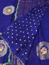 Pure Chiffon Chinnon Handwork  - Pigment Indigo
