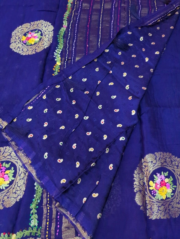 Pure Chiffon Chinnon Handwork  - Pigment Indigo