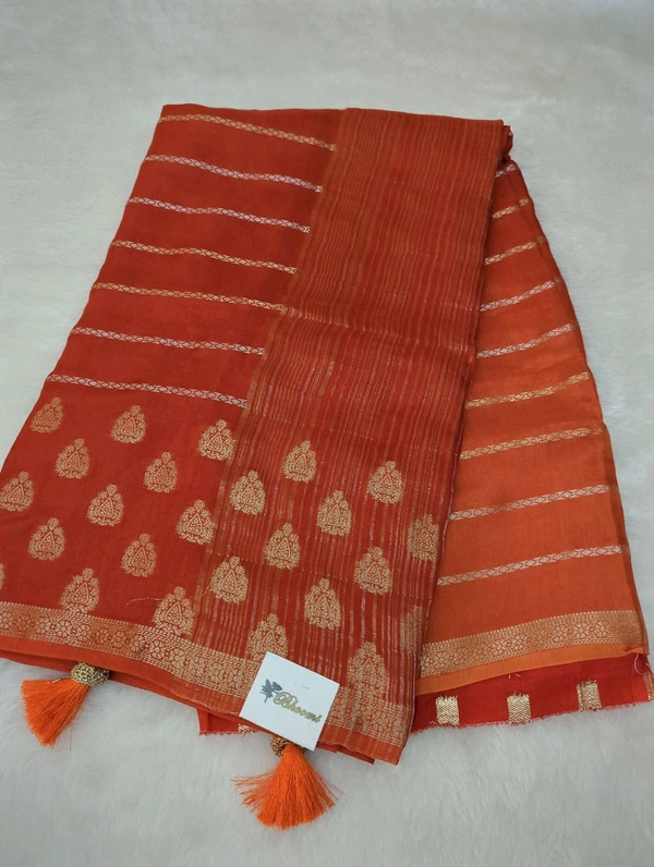 Dola Crepe Weaving  - orange
