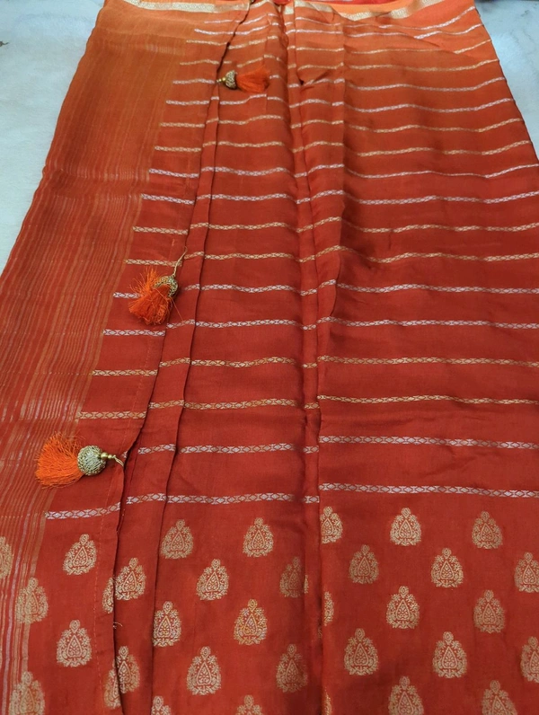 Dola Crepe Weaving  - orange