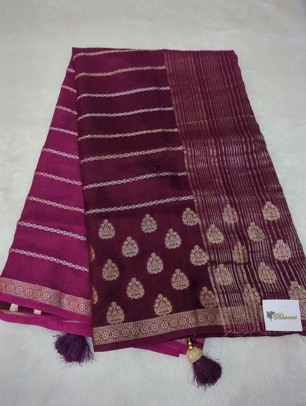 Dola Crepe Weaving  - Purple