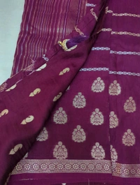 Dola Crepe Weaving  - Purple