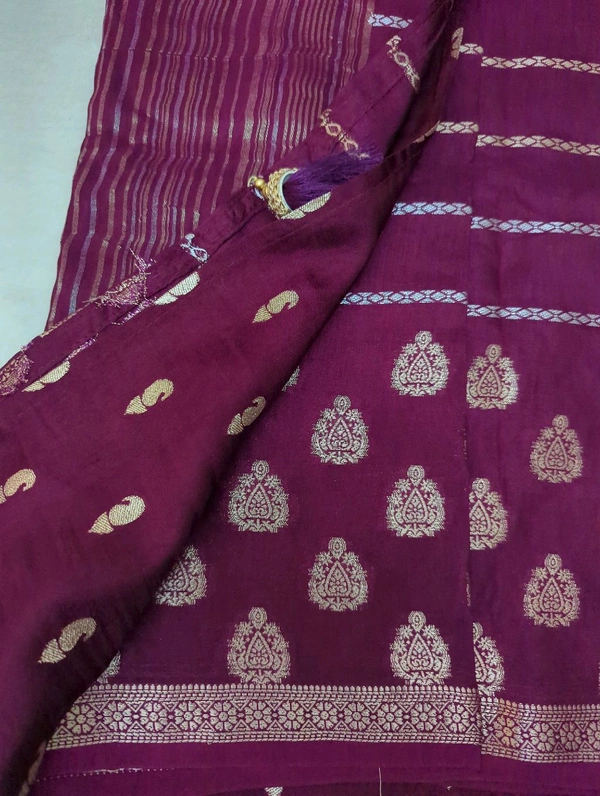 Dola Crepe Weaving  - Purple