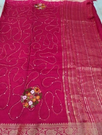 Designer Dola Hand Work  - pink