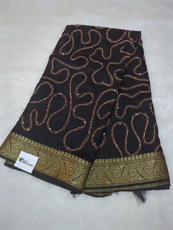Designer Dola Hand Work  - Black