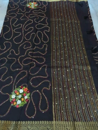 Designer Dola Hand Work  - Black