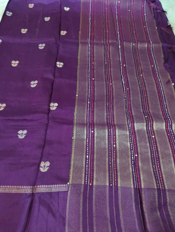 Premium Dola With Handwork  - Purple