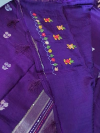 Premium Dola With Handwork  - Purple