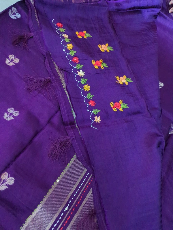 Premium Dola With Handwork  - Purple