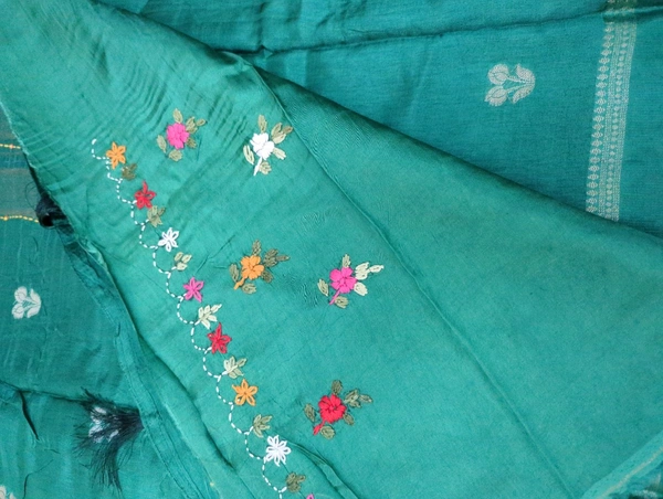 Premium Dola With Handwork  - Teal