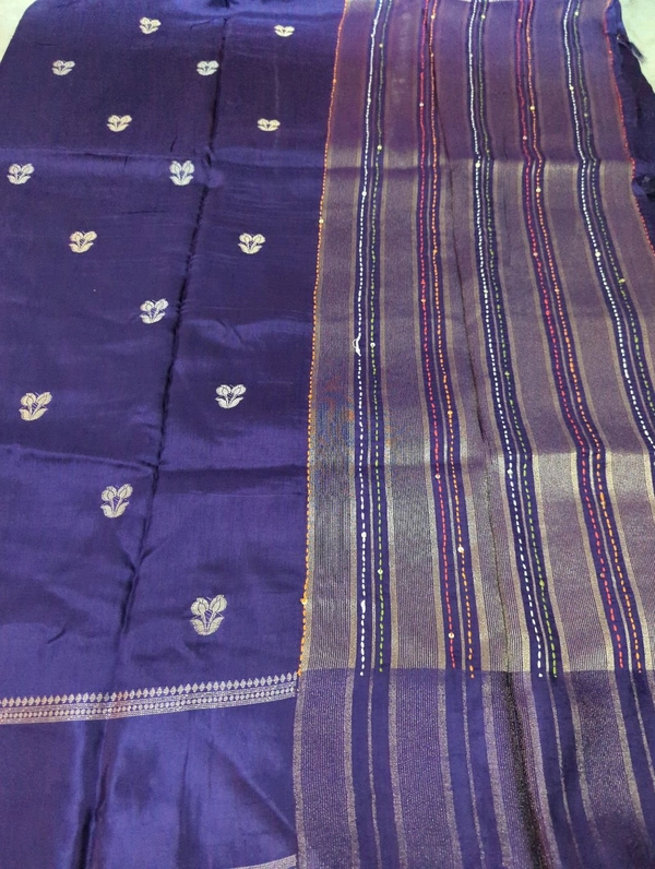 Premium Dola With Handwork  - Pigment Indigo