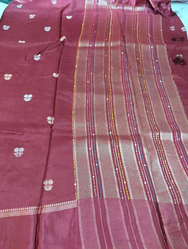 Premium Dola With Handwork  - Maroon