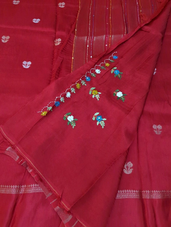 Premium Dola With Handwork  - Red