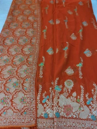 Pure Chiffon Designer  - orange