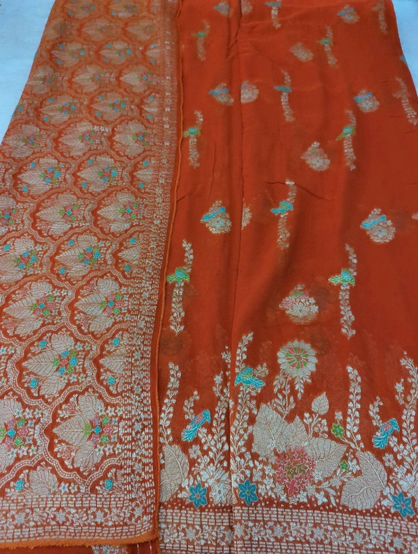 Pure Chiffon Designer  - orange