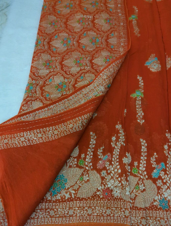 Pure Chiffon Designer  - orange