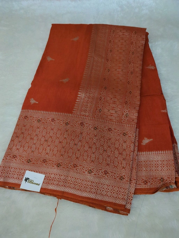 Premium Soft Raw Silk  - orange