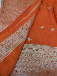 Premium Soft Raw Silk  - orange