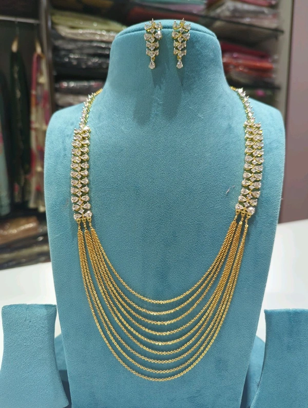 Designer Chandraharam With Ear Rings  - 4 Days Dispatch Time, Vz, 28 Inches