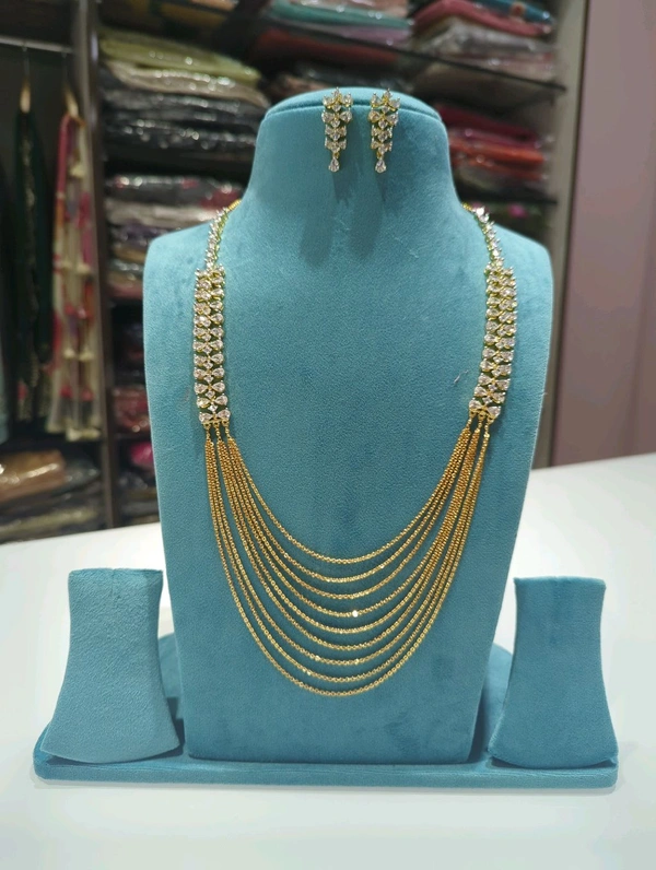 Designer Chandraharam With Ear Rings  - 4 Days Dispatch Time, Vz, 28 Inches