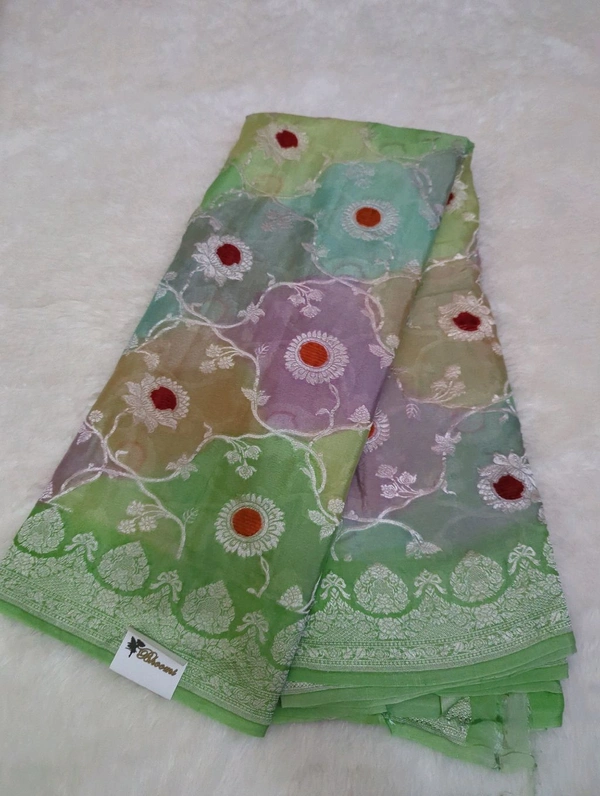 Pure Handloom Chiffon Georgette - Snowy Mint