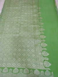 Pure Handloom Chiffon Georgette - Snowy Mint