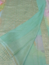 Pure Handloom Chiffon Georgette - Jungle Mist