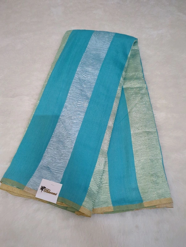 Pure Dupion Crush Designer  - sky blue