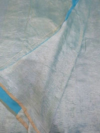 Pure Dupion Crush Designer  - sky blue