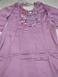 Premium Pure Model Silk Suit  - Mauve, 36