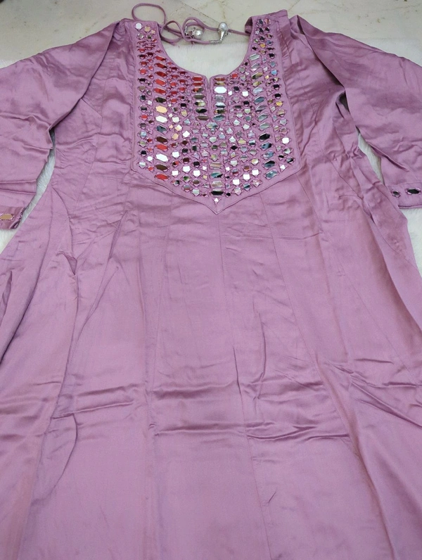 Premium Pure Model Silk Suit  - Mauve, 36