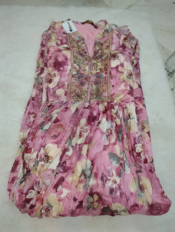 Designer Pure Chiniya Frock  - 44